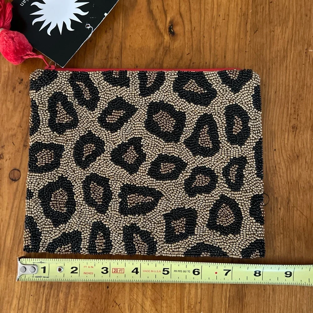 Smithsonian Animal Print Save A Species Beaded Bag NWT
